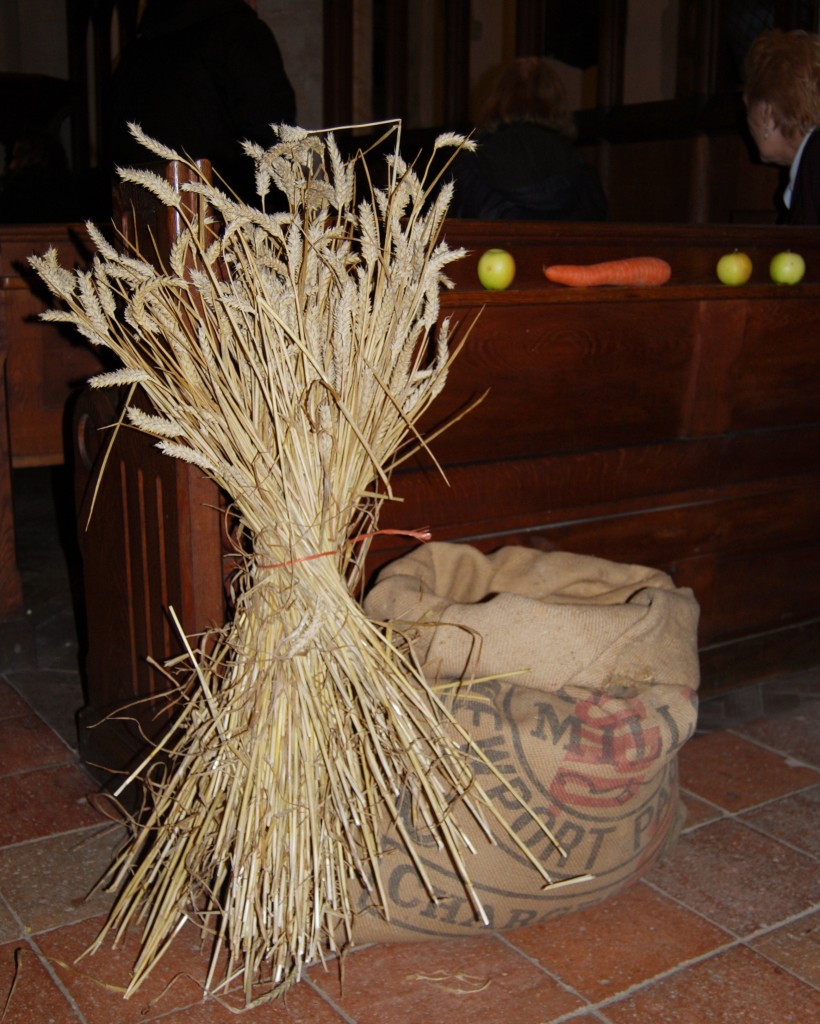 Sheaf of wheat and a sack of corn
